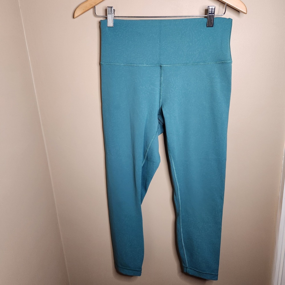 Lululemon Wunder Train High Rise Tight 23" Crunch Teal Lagoon Size 10 W6BRES